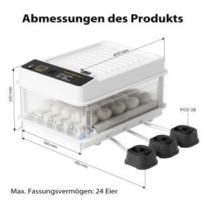Fudajo Incubator for 24 Eggs Fully Automatic